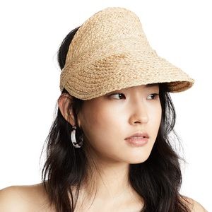 BRIXTON ALEXA TAN RAFFIA VISOR